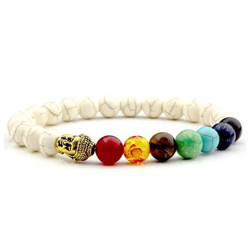 7 Chakra Bracelet Black Lava Healing Balance Beads Reiki Buddha Prayer Natural Stone Yoga Bracelets