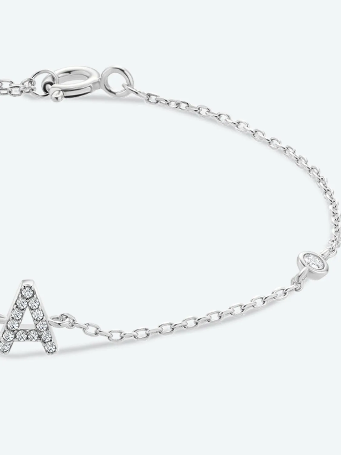 A To F Zircon 925 Sterling Silver Bracelet