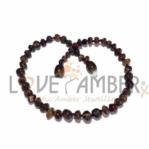 Adult Evergreen Polished Green Baltic Amber Necklace