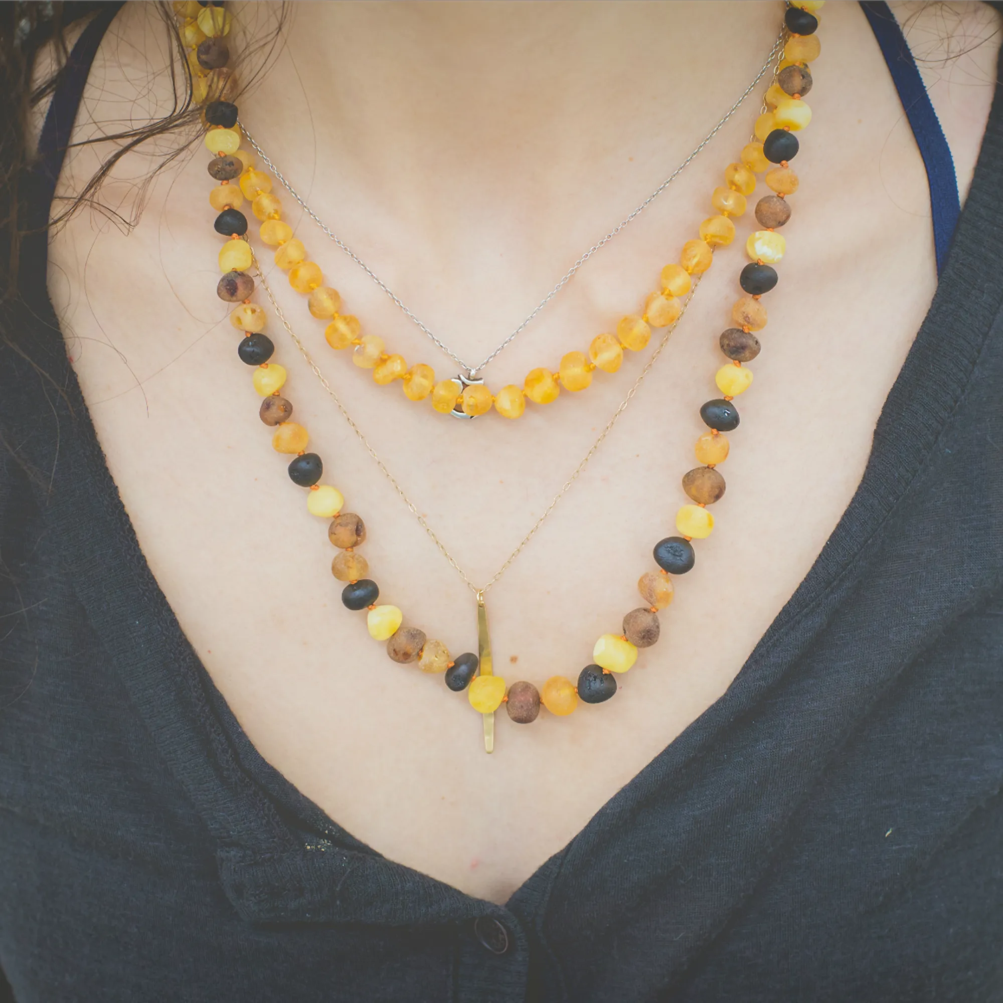 Adults | Raw Multi Baltic Amber Necklace