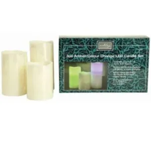 Amber Colour Changing LED Candle Set 3 Piece