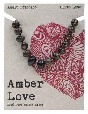 Amber Love Adult's Bracelet 100% Baltic Amber Olive 20cm
