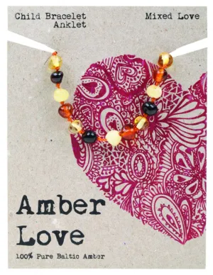 Amber Love Children's Bracelet/Anklet 100% Baltic Amber Mixed 14cm