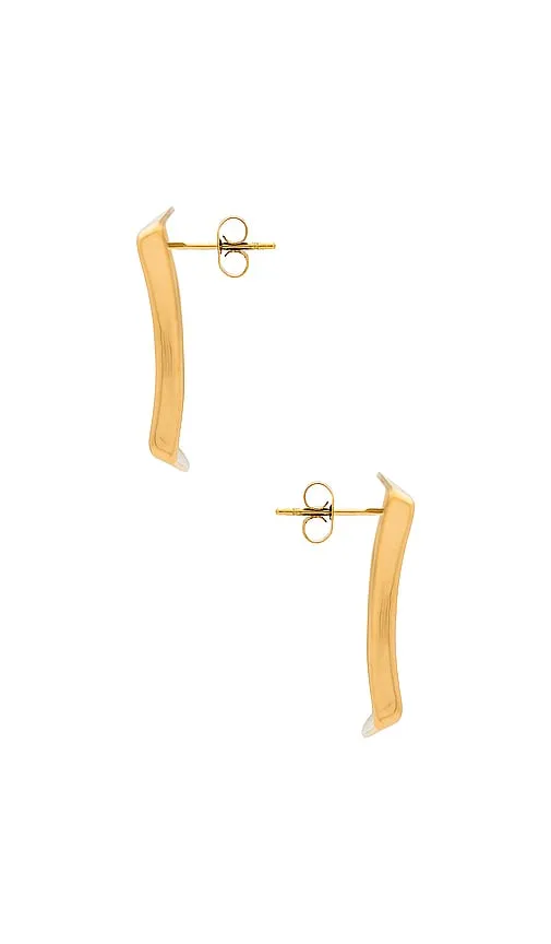 Amber Sceats Square Earrings in Metallic Gold