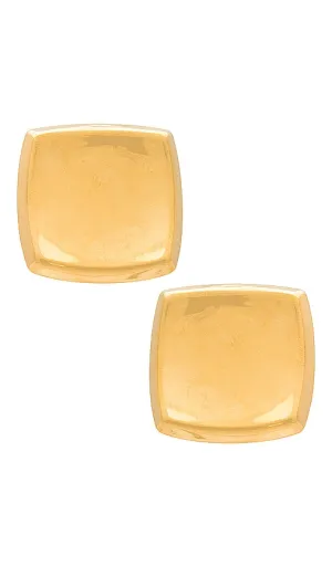 Amber Sceats Square Earrings in Metallic Gold