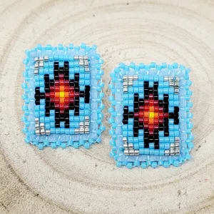 Beth Rose Designs Small Beaded Rectangular Earrings