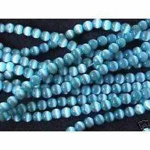 Childs Paradise Baltic Amber Blue Cats Eyes Aquamarine Beads Gemstone Necklace
