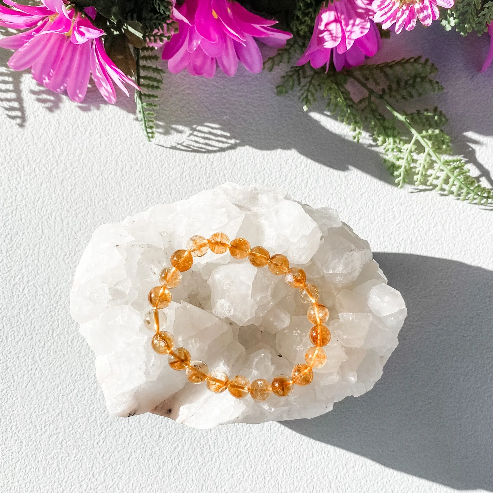 Citrine Stone Stretch Bracelet-8mm