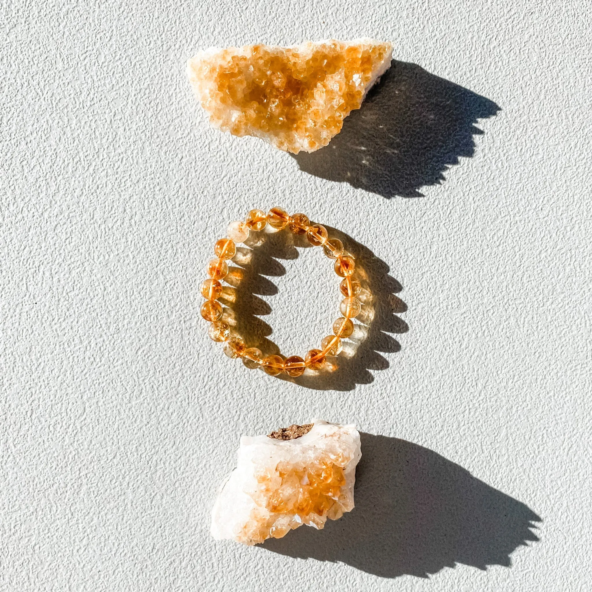 Citrine Stone Stretch Bracelet-8mm