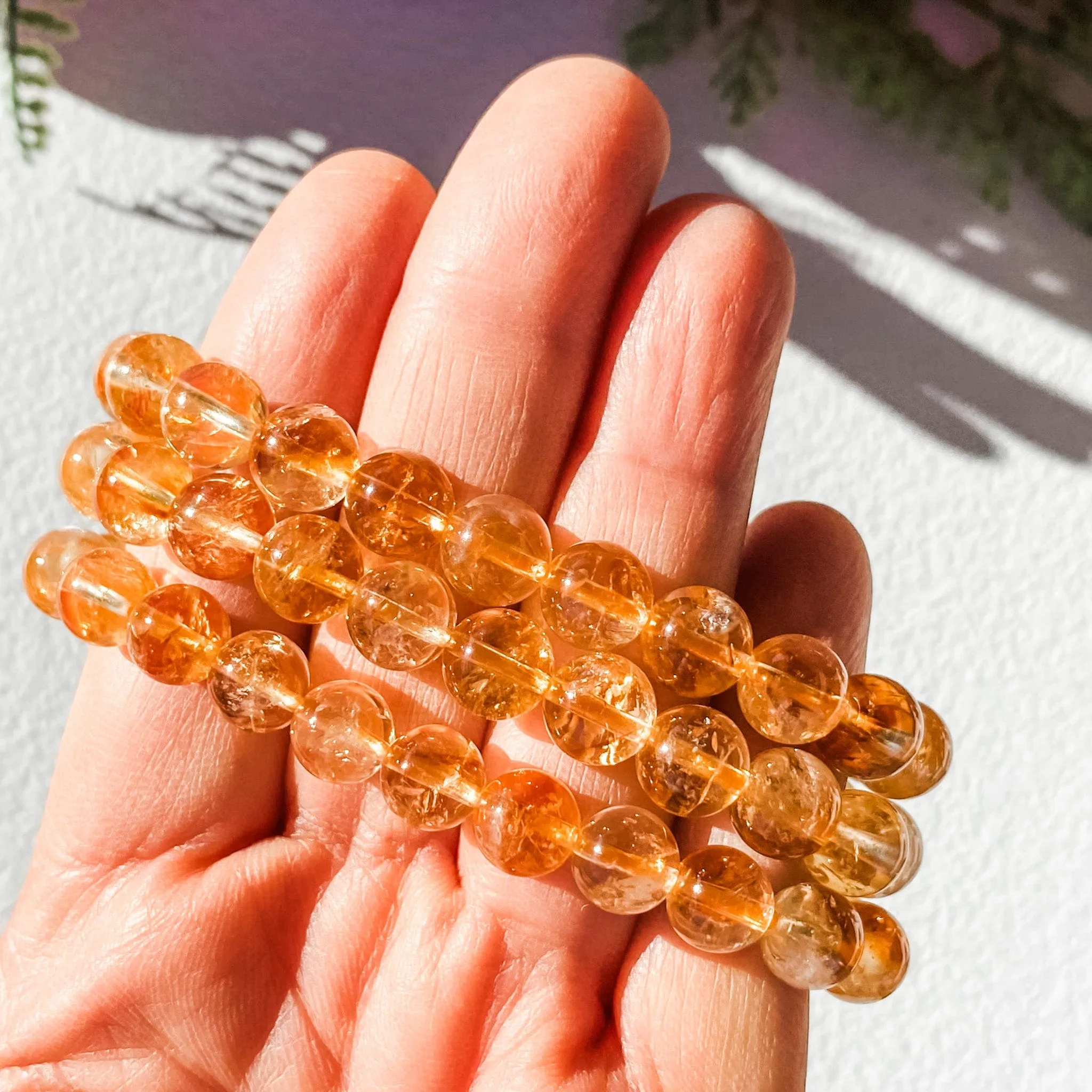 Citrine Stone Stretch Bracelet-8mm