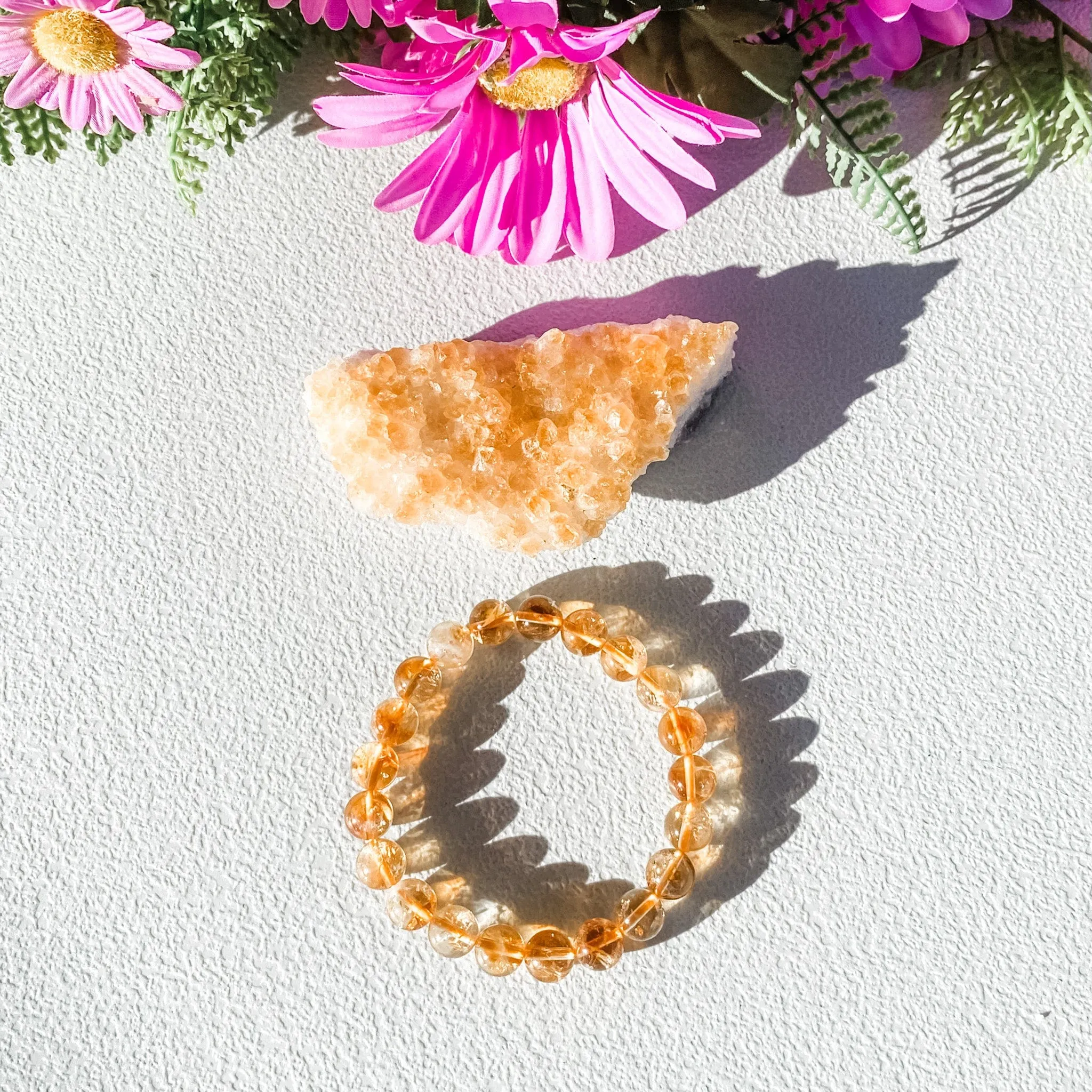 Citrine Stone Stretch Bracelet-8mm