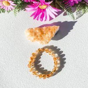 Citrine Stone Stretch Bracelet-8mm