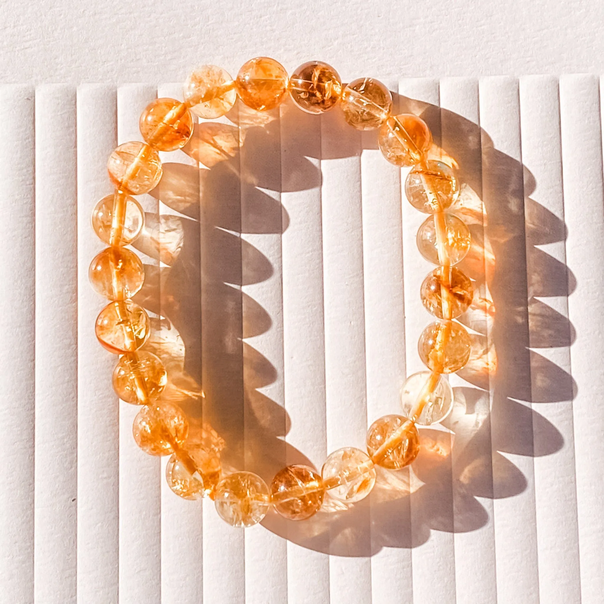 Citrine Stone Stretch Bracelet-8mm