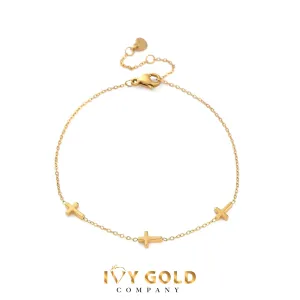Dainty triple Cross Bracelet