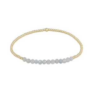enewton Gold Bliss 2mm Bead Bracelet in Aquamarine
