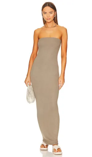 Enza Costa Strapless Dress in Olive