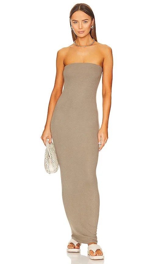 Enza Costa Strapless Dress in Olive