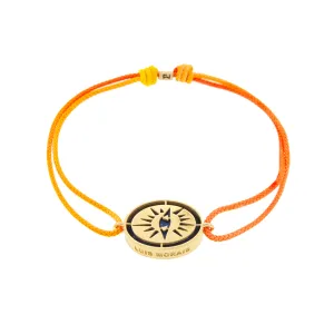 Eye Medallion with Lapis on a Yellow Ombre Cord Bracelet