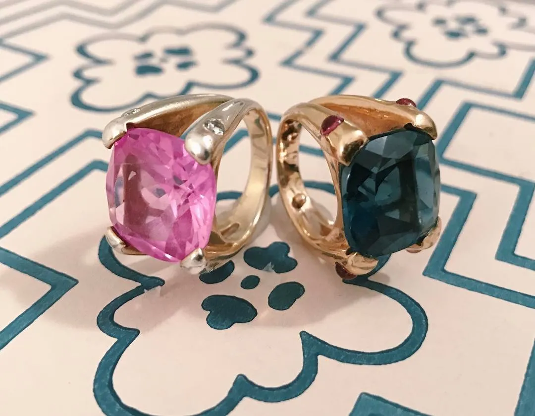 Faceted Cushion Cut Pink Topaz Dome Ring with Diamonds