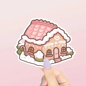 Gingie & Spice Gingerbread House Sticker │ Cute Christmas Vinyl │ Kawaii Holiday Die-Cut