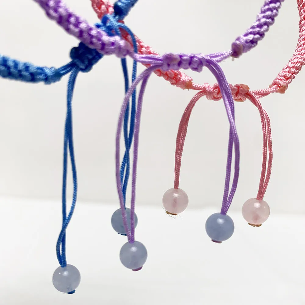 Gradient Bead Skinny Braided Friendship Boho Bracelet