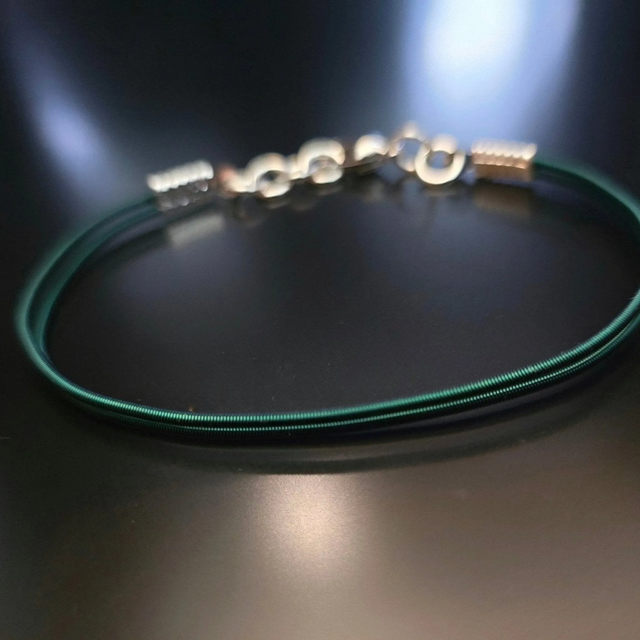Green Harp String Clasp Style Bracelet