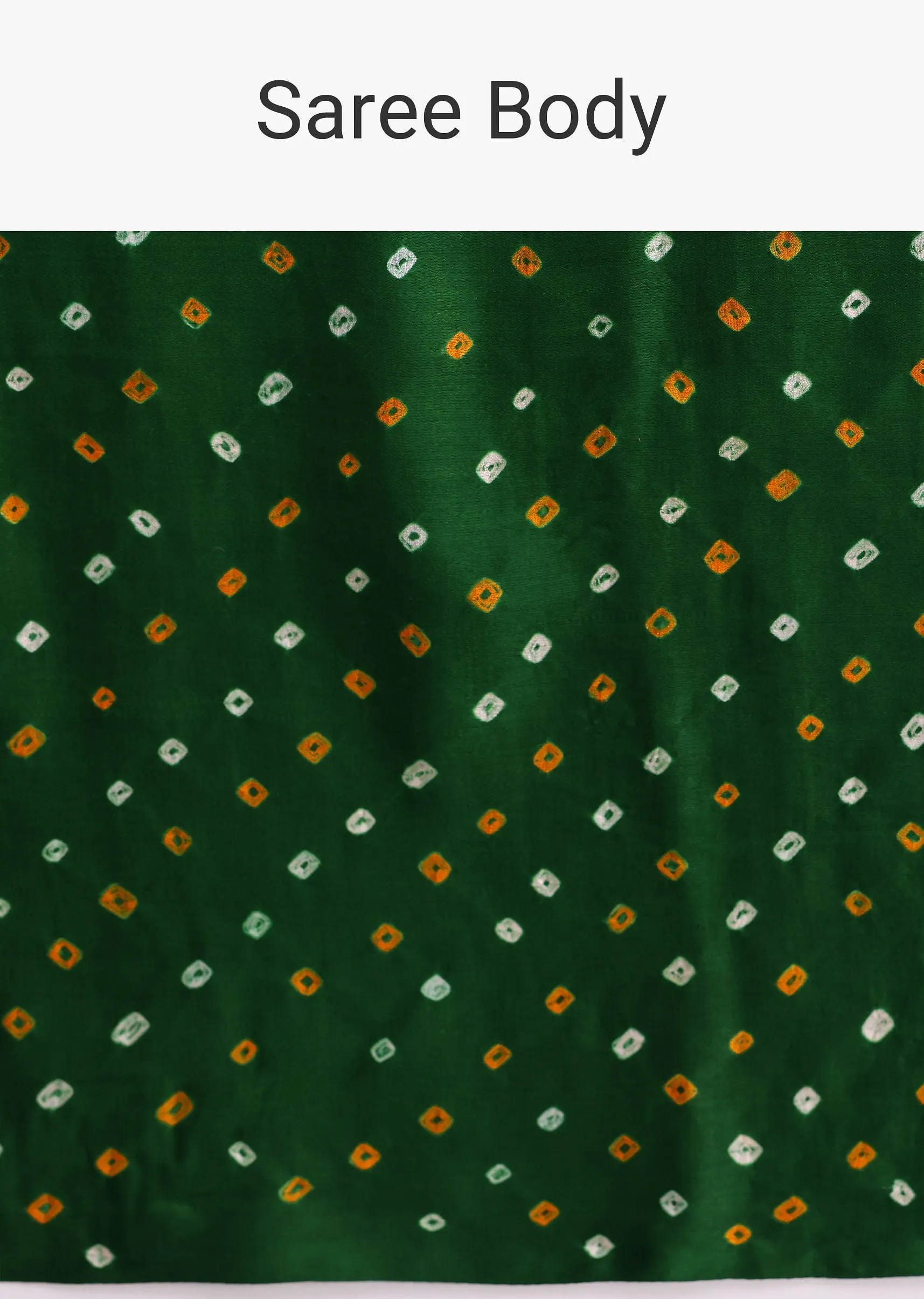 Green Satin Bandhani Tie Dye Saree With Unstitched Blouse