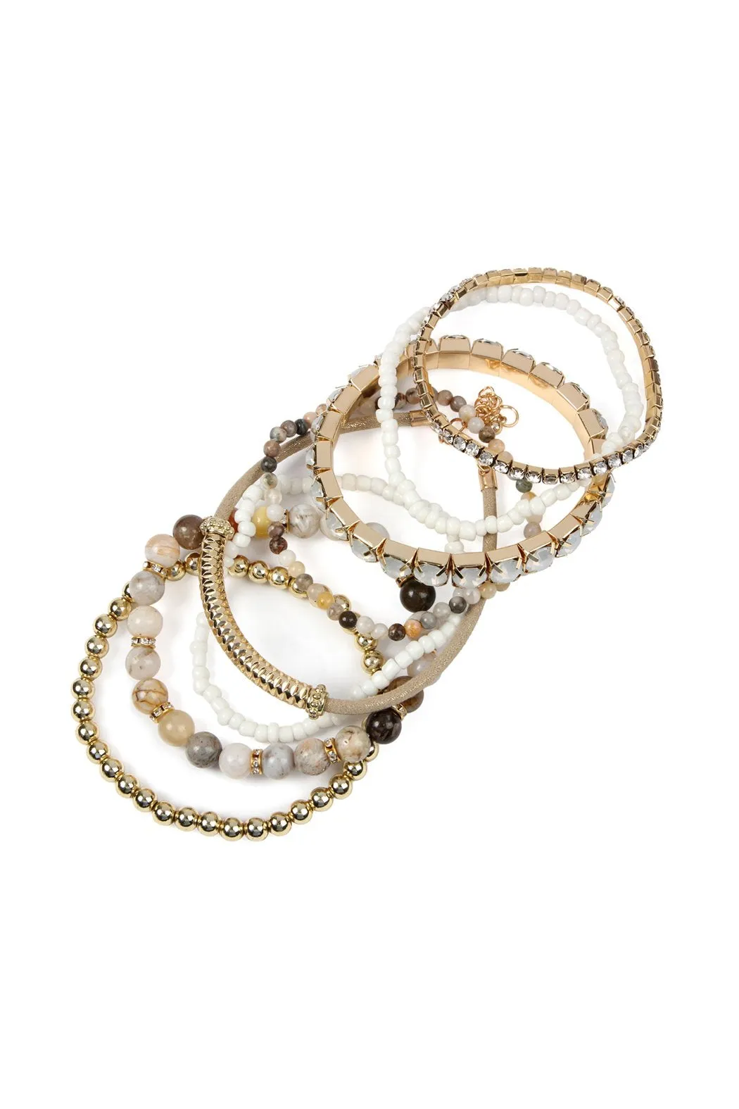Hdb2269 - Plus Size Stackable Beads Bracelet Set