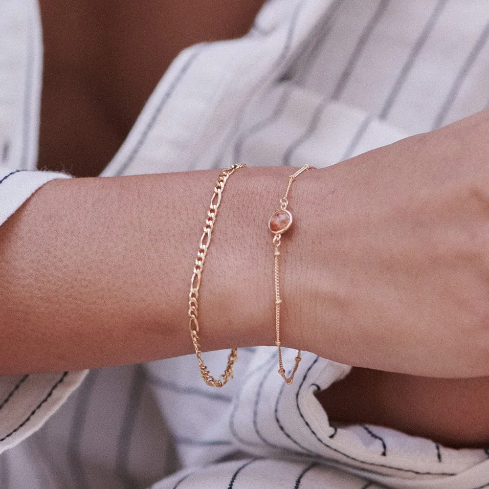 Healing Stone Bracelet 18ct Gold Plate