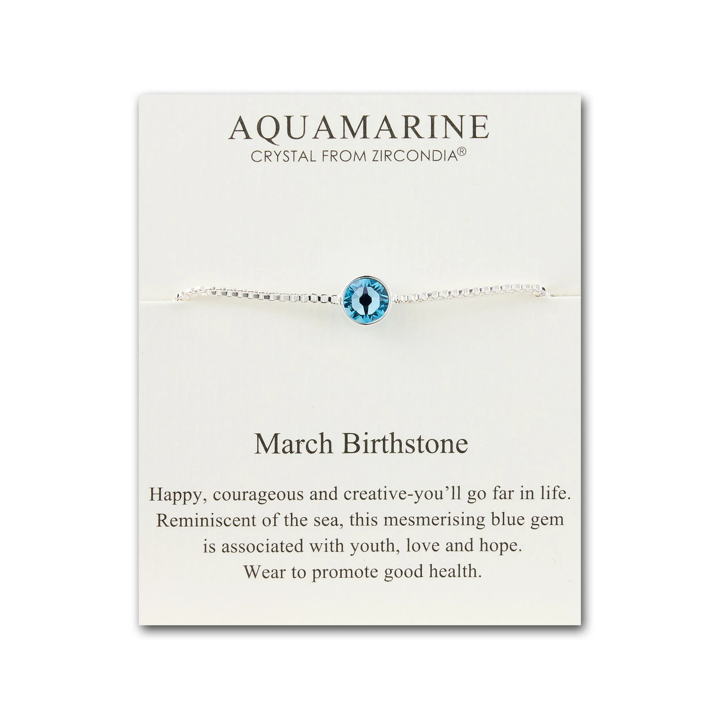 March (Aquamarine) Birthstone Bracelet Created with Zircondia® Crystals