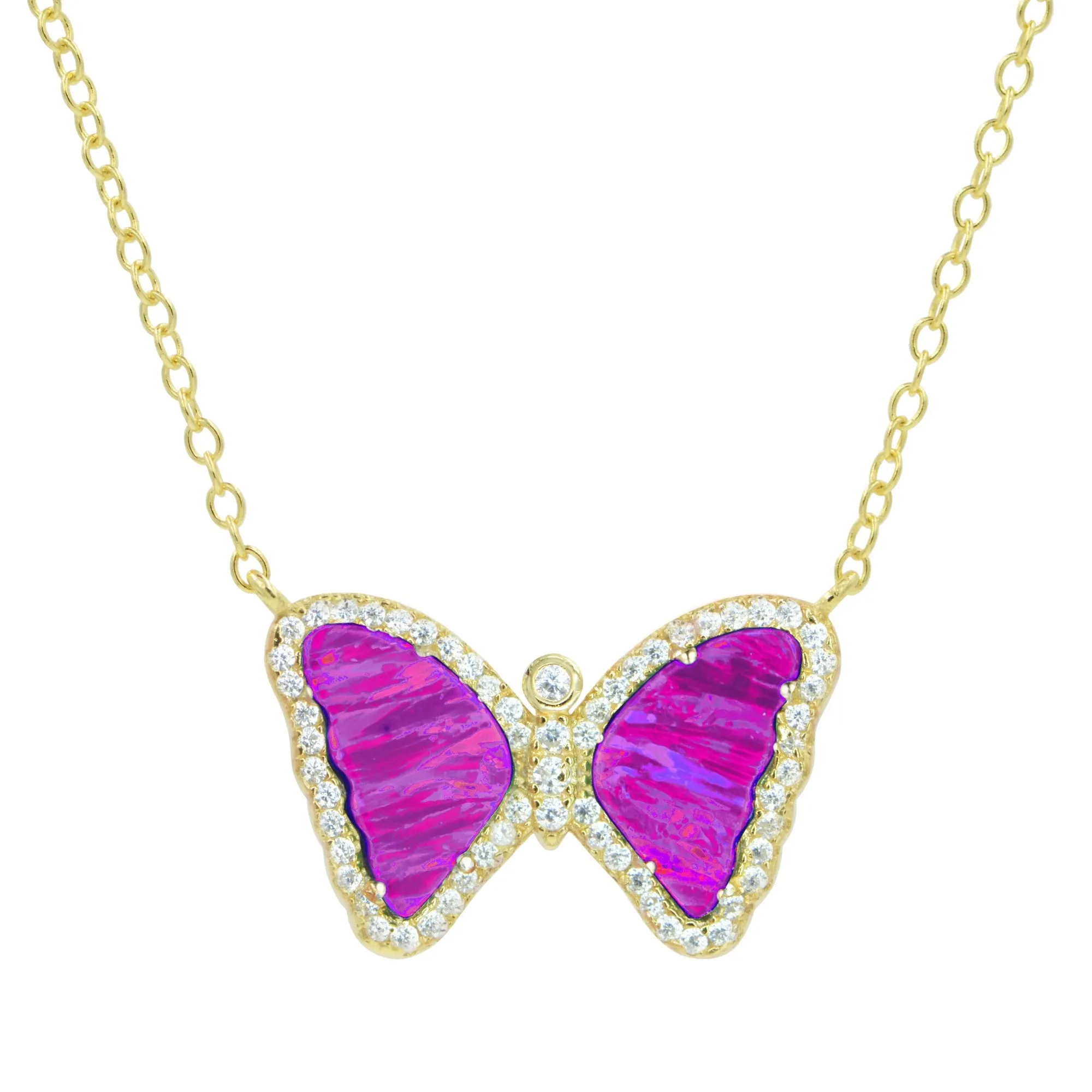 Mini Opal Butterfly Necklace