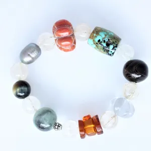 Multi Gemstone Tibetan Bracelet ~ women