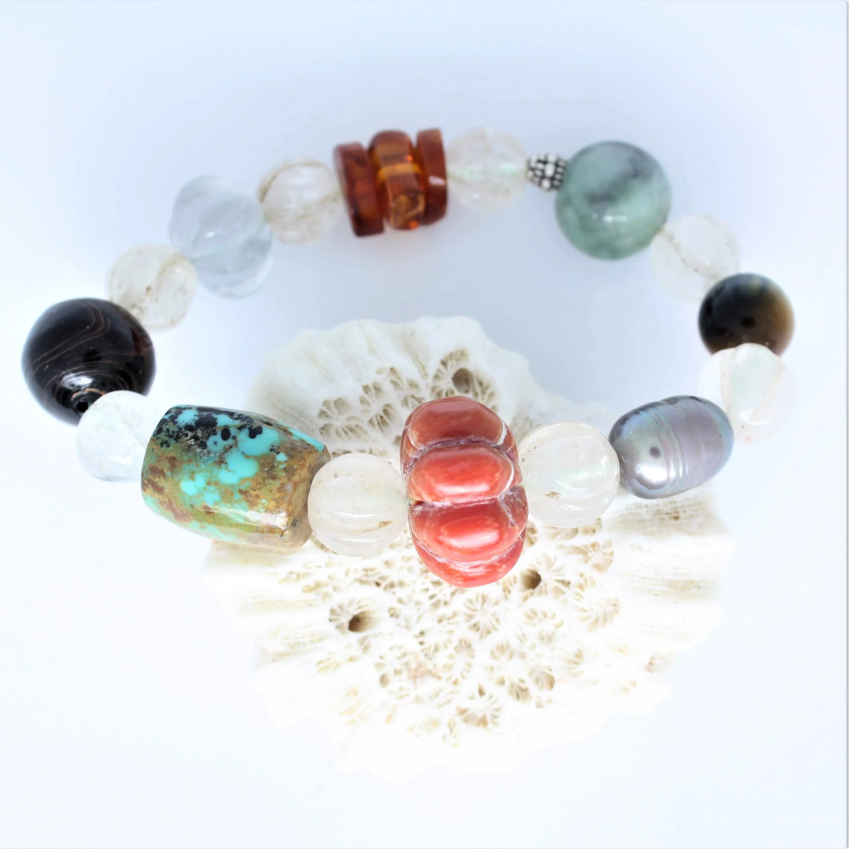 Multi Gemstone Tibetan Bracelet ~ women