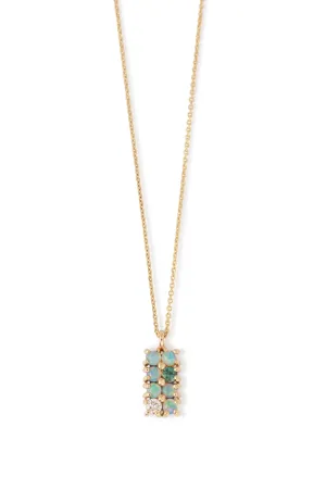 Opal, Diamond and Tourmaline Lattice Necklace by WWAKE