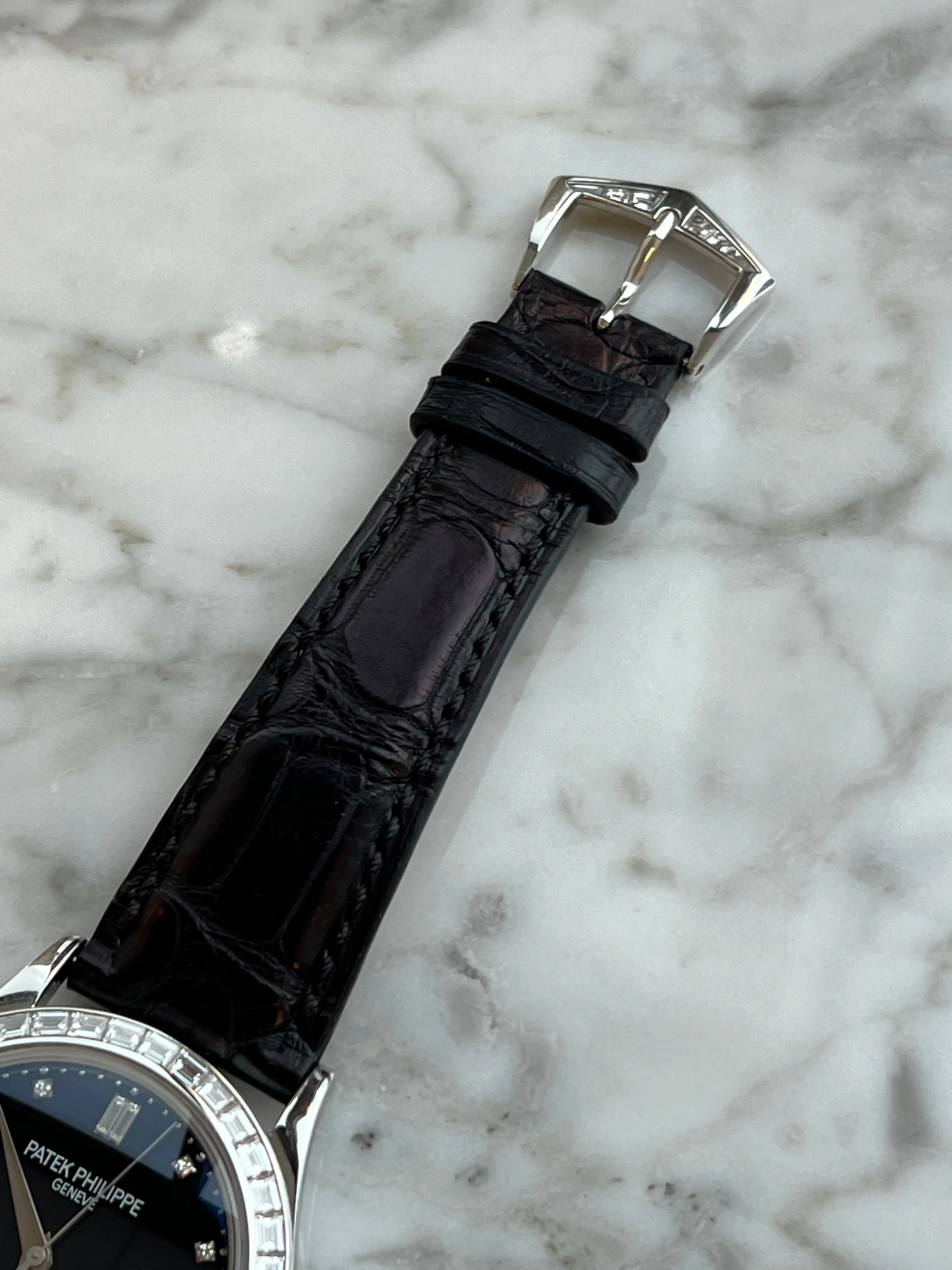 Patek Philippe - Pre-owned Calatrava Black Diamond Dial Diamond Bezel 5298P-012