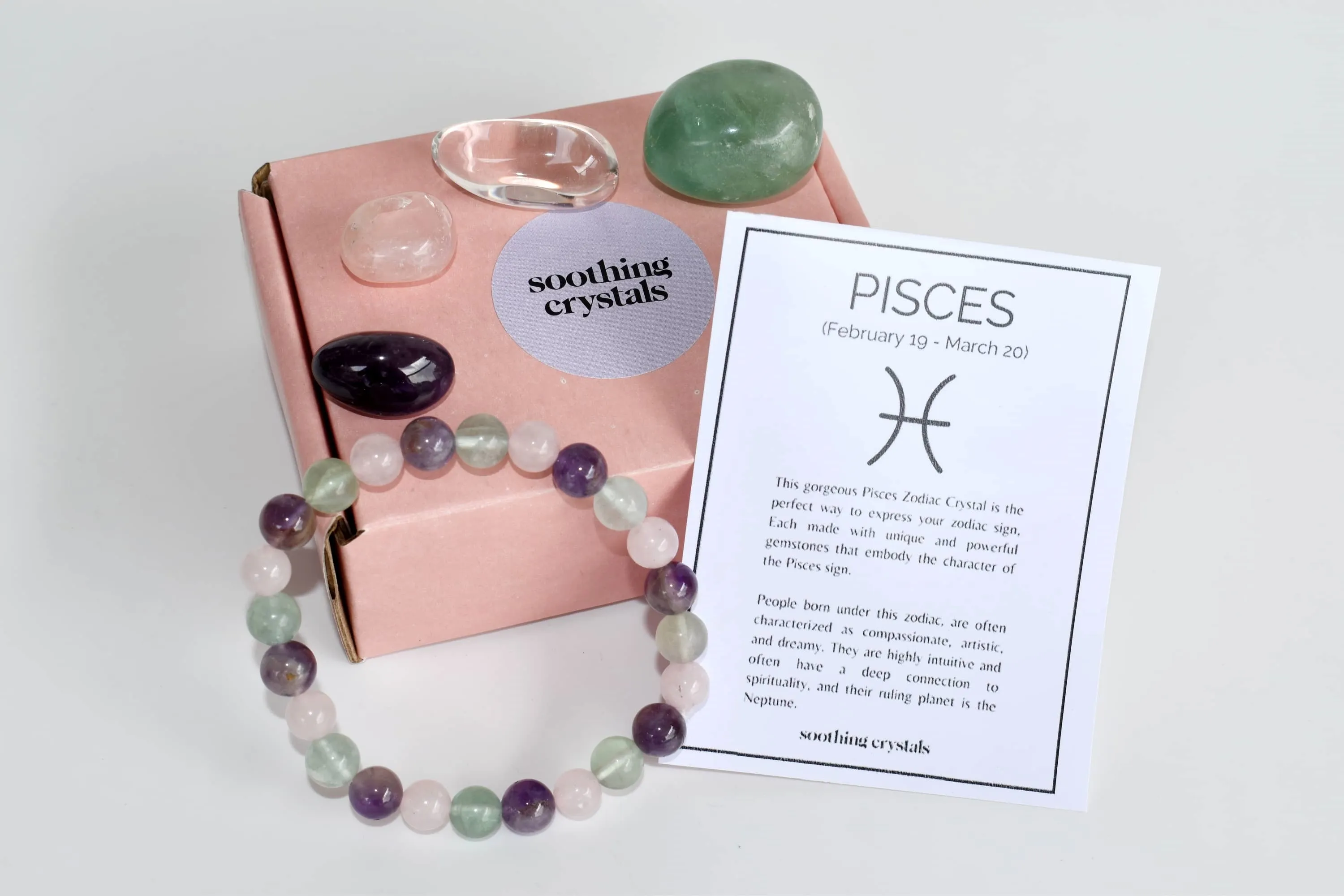 PISCES Zodiac Crystal Kit, Pisces Birthstones Tumbled Stones Set, Pisces Gifts