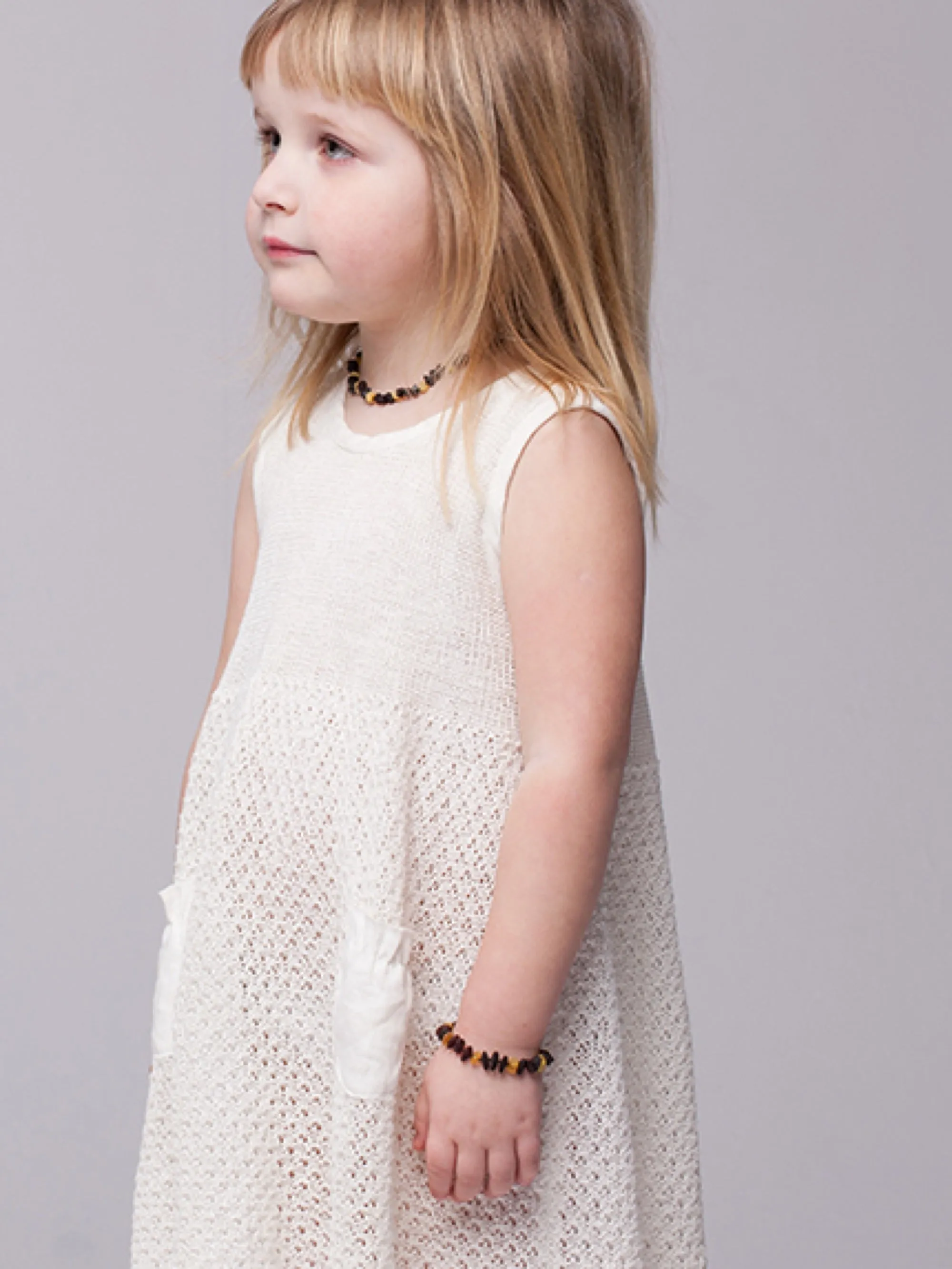 Premium Raw Baltic Amber Necklace and/or Bracelet For Children / Extra Safe