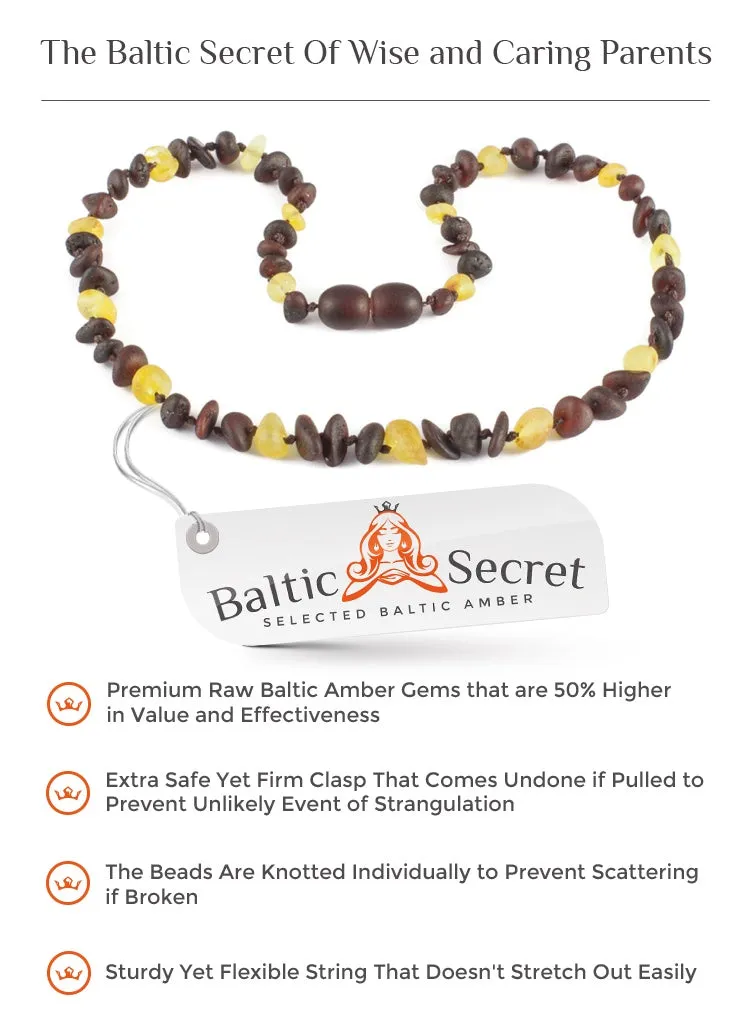 Premium Raw Baltic Amber Necklace and/or Bracelet For Children / Extra Safe