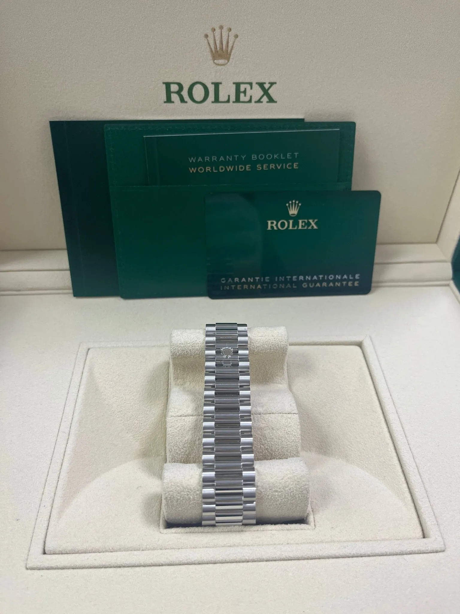 Rolex Day-Date 40 Platinum Day-Date 40 Watch - Fluted Bezel - Ice Blue Index Dial President Bracelet 228236
