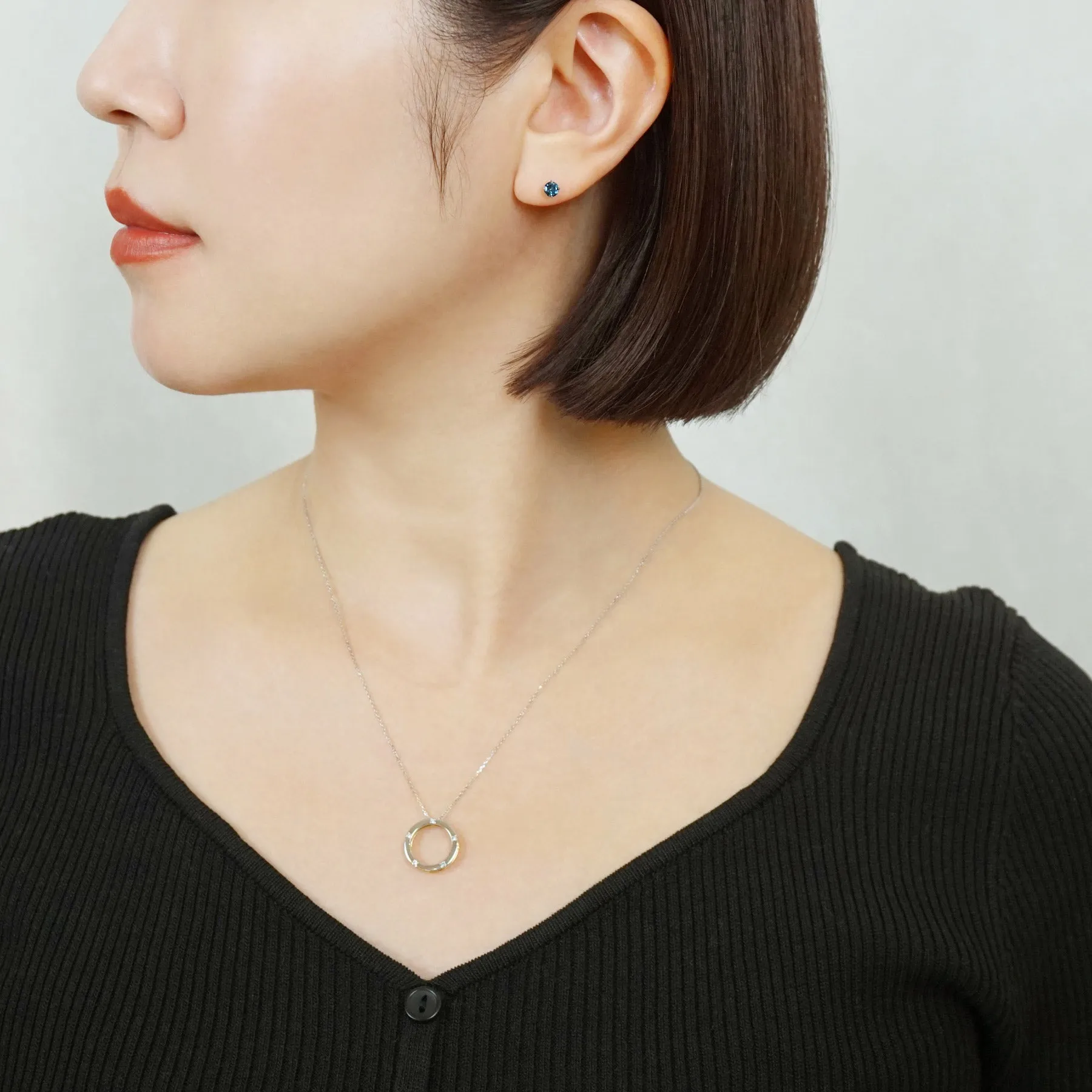 [Second Earrings] Platinum London Blue Topaz Earrings