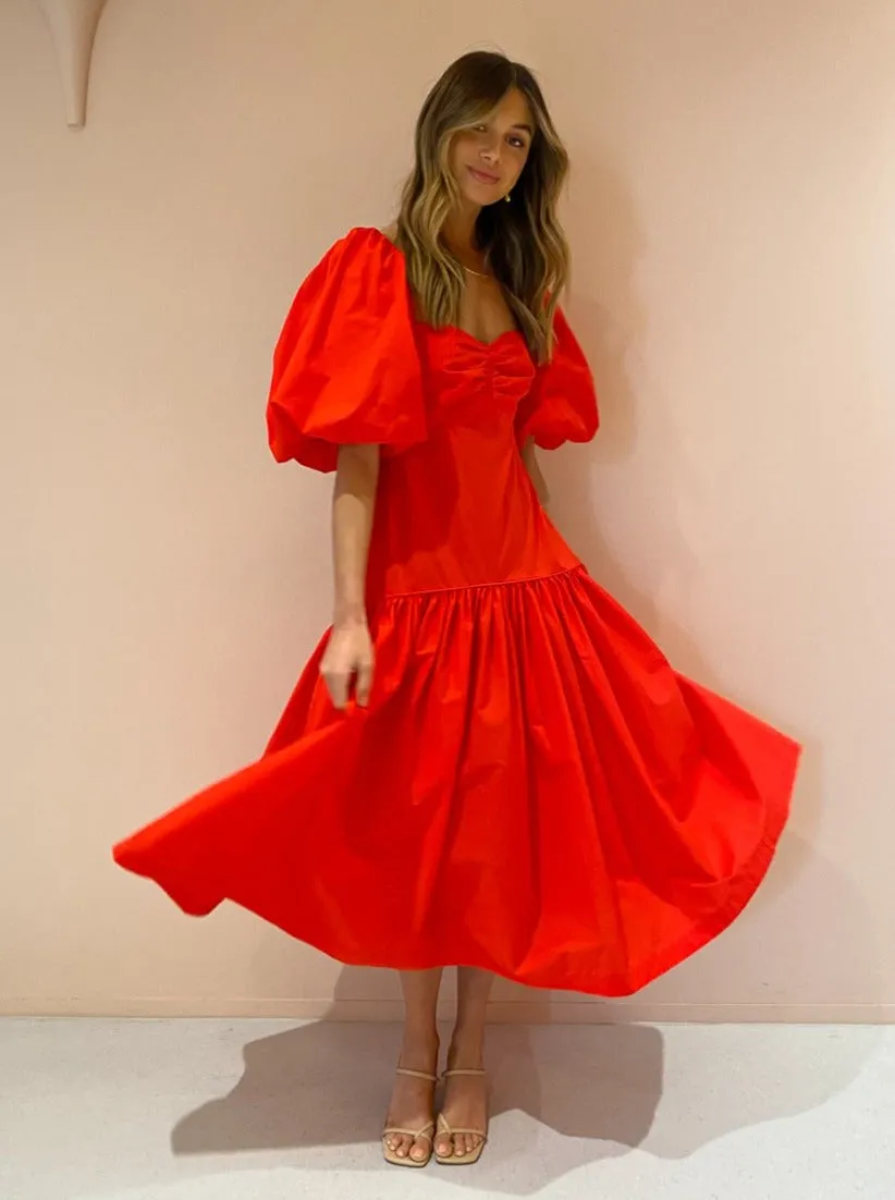 Steele Luna Dress in Scarlet