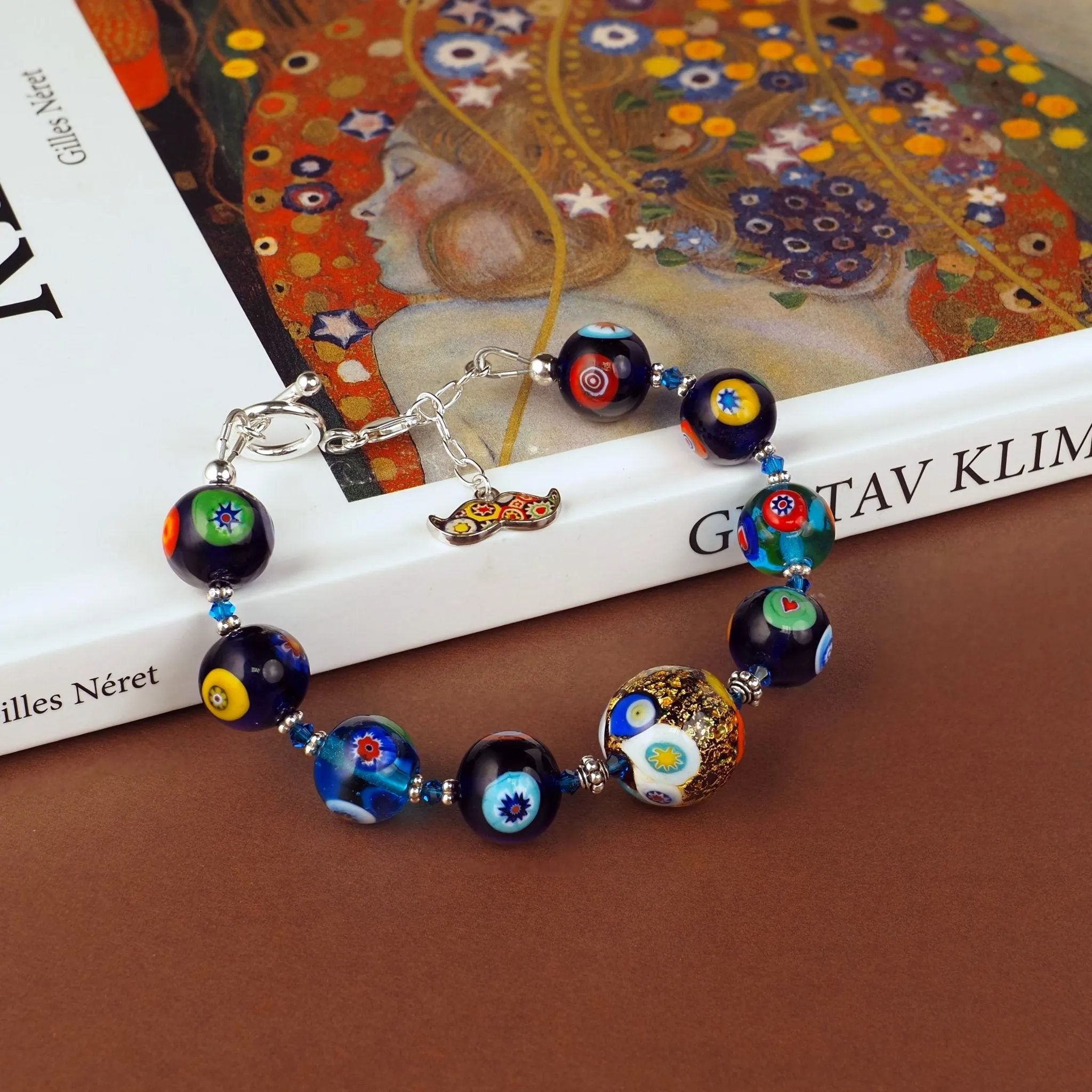 THE KISS Gold in Aqua Bracelet