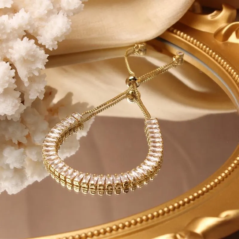Women Luxury Flower Zircon Adjustable Bracelet