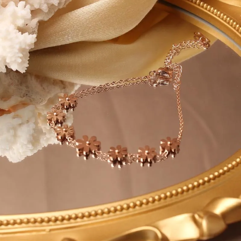 Women Luxury Flower Zircon Adjustable Bracelet