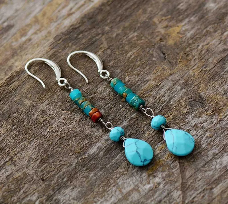 'Yirabang' Jasper Turquoise Earrings